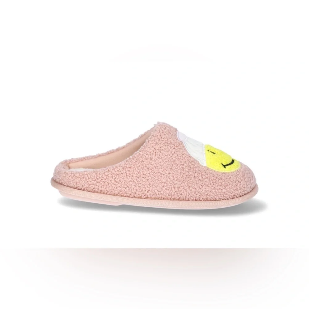 Dakota Fleece Girls Pink Fuzzy Smiley Face Slippers Size M: 13/1 FREE SHIPPING